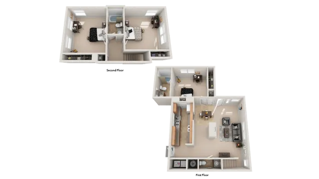 3 Bed/ 2.5 Bath 1250 sq. ft.