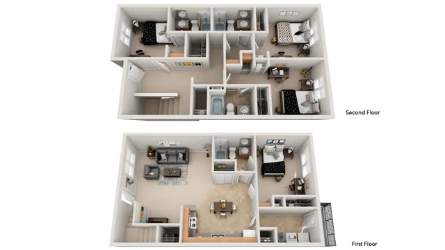 4 Bed/ 4 Bath 1605 sq. ft.